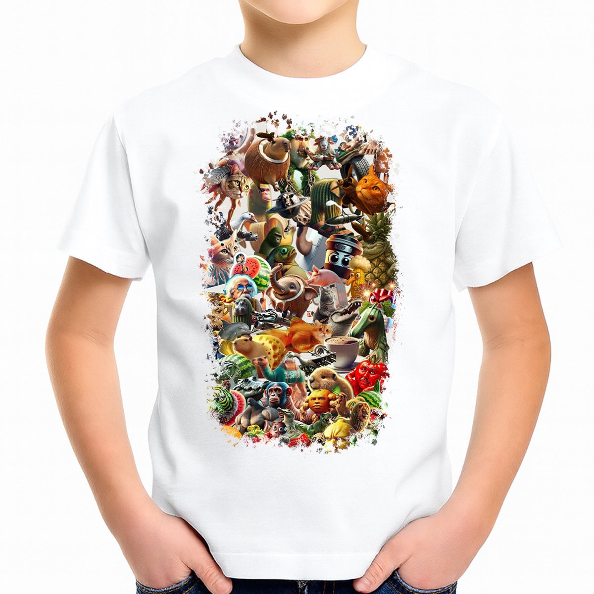 Polera Infantil Brainrot Italiano – Personajes Animados Divertidos